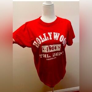 HOLLYWOOD CALIFORNIA red T-Shirt, Size: Small